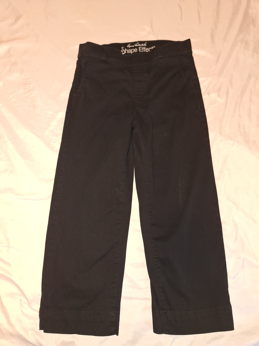 Gloria Vanderbilt Shape Effect High-Rise Wide Leg Crop Pants Black Size 6